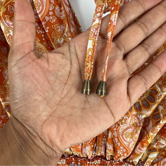 Rachel Zoe Boho Printed Batwing Gypsy Feminine Cottage Peasant Fall Crop Top - Picture 11 of 11